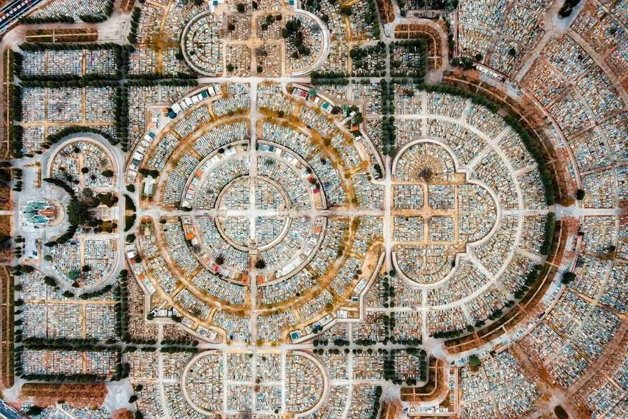 Almudena Spanish Cemetery Aerial Photography — photograph by José Luis Vílchez