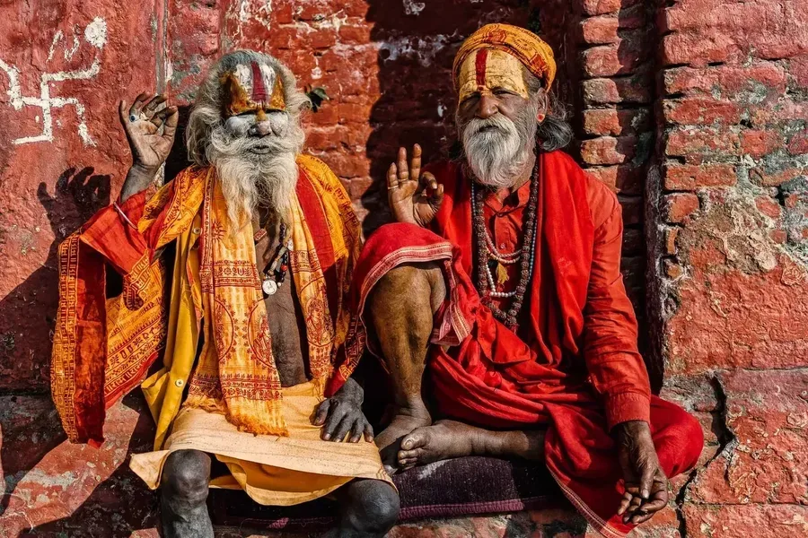 Sadhus Kathmandu Temple — photograph by José Luis Vílchez